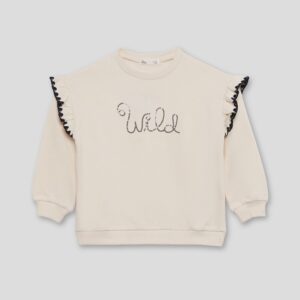 Sudadera niña blanco roto