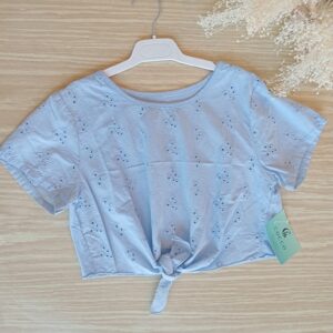 Camiseta crop brocada