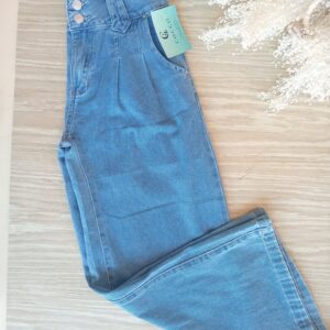 Palazzo denim tiro bajo